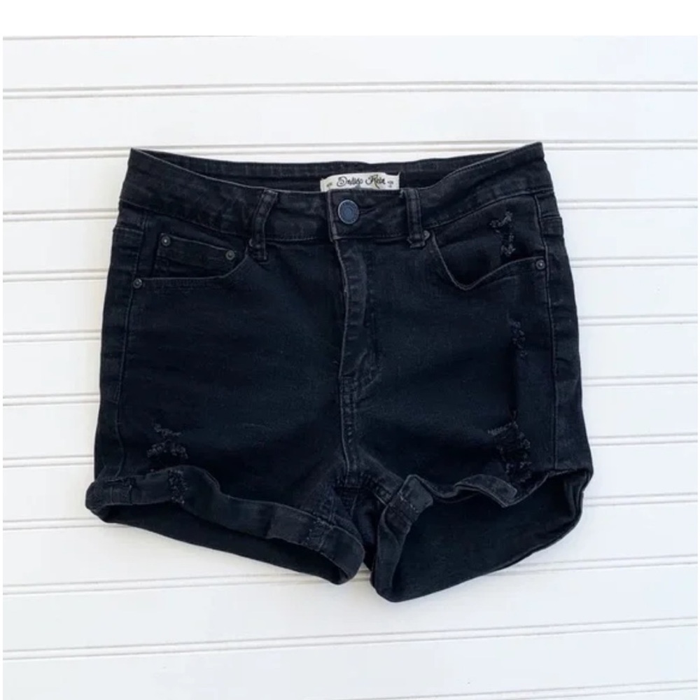 Indigo Rein Black Distressed Jean Shorts